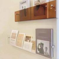 ราคา Colored Acrylic Book Shelf Creative Storage Shelf Wall Mounted Perforated Free Magazine Wall Mounted Reading Display Shelf (20195580338)