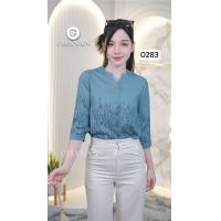 ราคา Chanan เสื้อคอจีน แต่งลายสวยมาก แขนยาวปิดศอก กระดุมหน้าใช้งานได้จริง ทรงสวย ผ้านิ่มใส่เที่ยวใส่ทำงานได้ สวยมากๆ มี3สี รุ่น0283 (23094346124)