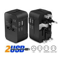 ราคา หัวแปลงปลั๊กไฟ ใช้ได้ทั่วโลก International Travel Adapter 2 USB Ports อะแดปเตอร์การเดินทาง Universal Worldwide Adapters B29 (22717985502)