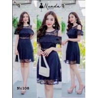 ราคา เดรสลูกไม้ออกงาน ทำงาน เที่ยว (13318120791)