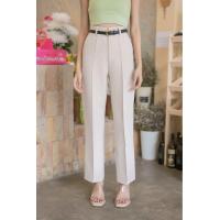 ราคา รุ่นTK กางเกงเอวสูง ขากระบอก ตีเกล็ดหน้า ผ้าไอวี่ ผ้าเปเป้ พร้อมส่งS 2XLมีเก็บปลายทาง (22451826071)