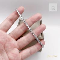 ราคา สร้อยข้อมือเพชรแถวสีทองขาวเรียบหรูเหมาะใส่คู่กับนาฬิกาหรือกำไลดูทันสมัย ยาว 19 cm (21686338799)