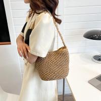ราคา กระเป๋าสานฟางวินเทจประเทศไทยกระเป๋ารัดต้นแขนสะพายไหล่เดียวแบบถักกระเป๋าทรงขนมจีบลำลองแมทช์ลุคง่ายกระเป๋าถือกระเป๋าชายหาดสไตล์พักผ่อน (19875721145)
