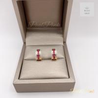 ราคา ต่างหูห่วงประดับเพชรและทับทิมแดงสังเคราะห์ ขนาดฟ่วงประมาณ 1 2 cm (22792009843)