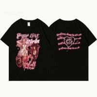 ราคา European and American style portrait print retro fashion brand loose T shirtS 5XL (21044964531)
