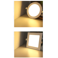 ราคา โคมไฟดาวน์ไลท์ ฝังฝ้า LED ฝังฝ้า ติดฝ้าเพดาน 24W 18W 12W 9W 6W 3W ดาวไลท์ แบบบาง กลม (20776983997)