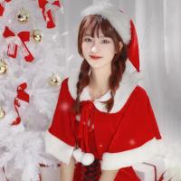 ราคา เสื้อผ้าเด็กคริสมาสต์เสื้อคลุมคริสมาสต์เสื้อคลุมคริสมาสต์ผ้าคลุมไหล่ชุดซานตาคลอสหญิงกำมะหยี่หมวกคริสต์มาส (23087269253)