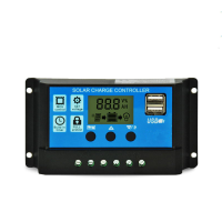 ราคา 10 20 30 40 50A Solar Charger Controller 12V 24V PWM LCD Display Dual USB Port Solar Panel Battery Regulator with Circuit Protection Over Load Protection (22690664077)