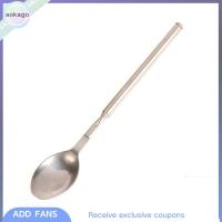 ราคา Aokago ช้อนสแตนเลสยืดหดได้สีเงินช้อนอาหารเย็นผลไม้ของหวานส้อมเนื้อบาร์บีคิวอุปกรณ์ใช้งานได้จริง (22932553411)