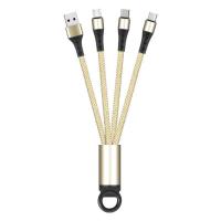 ราคา พวงกุญแจ3 In 1พวงกุญแจ3อิน1สาย USB ไมโคร USB สายสั้น C ประเภท C สายสำหรับ iPhone Samsung Xiaomi สายพวงกุญแจหลายสายชาร์จแบตเตอรี่ (21472622600)