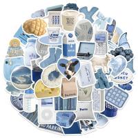 ราคา พร้อมส่ง IKEA INS BLUE Series sticker สติกเกอร์กันน้ำรูปแบบที่แตกต่างกัน JAPAN 57ชิ้น (21501801659)