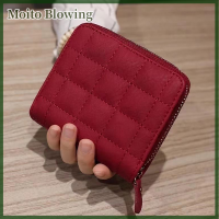 ราคา Moito กระเป๋าสตางค์แบบสั้นสำหรับผู้หญิงหนัง PU ลายสก๊อตกระเป๋าสตางค์ใส่บัตรกระเป๋าสตางค์ขนาดเล็กแบบซิปมี Dompet Koin (22034998542)