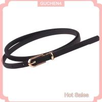 ราคา GUCHEN4 เข็มขัดแฟชั่นสีดำสีขาวสีเทาสำหรับผู้หญิง1ชิ้นเข็มขัดแบบบางเข็มขัดปรับได้เข็มขัดฤดูร้อนสายกางเกงยีนส์เข็มขัด PU (22689894671)