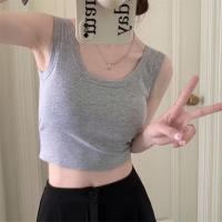 ราคา OutfitOdyssey เสื้อยืดคอกลมถักสีดำสำหรับผู้หญิงเสื้อครอปสายเดี่ยวแขนกุดสุดเซ็กซี่เสื้อครอปสตรีท (22560828159)