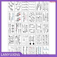 ราคา LANYUXINS สติกเกอร์สักชั่วคราวลายดอกไม้ผีเสื้อ3D ภาษาอังกฤษสติกเกอร์รอยสักปลอมติดข้อมือแขนเสื้อขนาดเล็ก30แผ่น (22985272363)