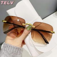 ราคา TELV แว่นตาแฟชั่นไล่ระดับสีสำหรับผู้หญิงแว่นกันแดดป้องกันรังสียูวีแว่นตาไร้กรอบทรงสี่เหลี่ยมเรียบง่ายสำหรับผู้หญิง (22569364060)