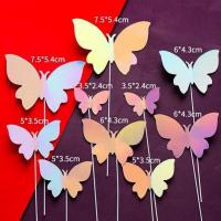 ราคา ผีเสื้อแต่งเค้ก ป้ายปักเค้กผีเสื้อ สีล้วน เงิน ทอง ฉลุ (21409421549)