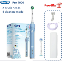 ราคา Oral B Sonic Electric Toothbrush PRO4000 3D Smart Ultrasonic Tooth Brush Daily Clean Brush Tooth (22513600166)