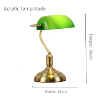 ราคา MOONLIGHT โคมไฟทองเหลือง สีเขียววางโต๊ะแบบโบราณดั้งเดิมโคมไฟห้องนั่งเล่นตั้งโต๊ะสำนักงานนายธนาคารพร้อมหลอดไฟเอดิสันโคมไฟอ่านหนังสือ (10049367293)