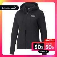 ราคา PUMA BASICS เสื้อฮู้ดแบบเต็มตัวและซิปเต็มตัวผู้หญิง Essentials สีดำ 84720101 (22187004718)