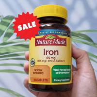 ราคา 90 Sale EXP 5 24 12 24 ธาตุเหล็ก Iron 65mg 365 Tablets Nature Made (19415115707)