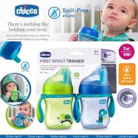 ราคา USA แก้ว หัดดื่ม Chicco เทไม่หก 6M 7oz Semi Soft Spout Baby Trainer Sippy Cup ขวดน้ำ ถ้วยหัดดื่ม (19536688445)