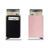 ราคา DIENQI Rfid Smart Wallet Card Holder Metal Thin Slim Men Women Wallets Pop Up Minimalist Wallet Small Black Purse Metal Vallet (19684190343)