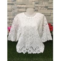 ราคา เสื้อลูกไม้ อก44 46 ลูกไม้สาวอวบ แขนสามส่วน สีขาว รุ่น4605 (22052393347)