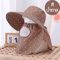ราคา หมวกคลุมหน้า หมวกแม่ค้า หมวกกันแดด หมวก กันแดดปิดหน้า คลุมต้นคอ UVกันแดด (21441505082)