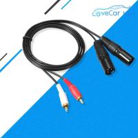 ราคา สายสัญญาณเสียงชาย XLR 2 RCA ตัวผู้เป็นคู่เสียงสเตอริโอ HIFI สายสัญญาณสีดำสำหรับเครื่องผสมไมโครโฟนเครื่องขยายเสียงหูฟัง (19917031040)