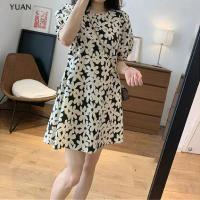 ราคา HOT dress mini dress mini dress puff sleeve floral print oversized vintage style fashion for women 2023 (20965650324)
