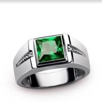 ราคา Mens Stainless Steel Ruby Emerald Rings Mens Wedding Band Ring US Size 5 14 (18495226520)