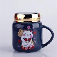 ราคา แก้วเซรามิค ลายแมวกวัก แก้วกาแฟมีฝา และหูจับ มีฝาปิดใส่ร้อน ใส่เย็นได้ ของขวัญ ของแจก ของปีใหม่ ของชำร่วย (17532017285)