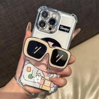 ราคา เคส MrHaHa สำหรับ Iphone 16 Promax 16Plus Iphone 15 Promax Iphone15 Pro Iphone 15 Plus iPhone 16Plus Iphone 16 14 13 11 7 X XR Xs การ์ตูนน่ารักดินสอสี Shin Chan สี่มุมใสพร้อมเลนส์กันตกที่แข็งแกร่งมากฝ