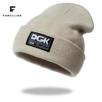 ราคา FARUILINE STORE หมวกไหมพรม ผู้ชาย ผู้หญิง หมวกสกี หมวกถักสวมหัว DGK หมวกบีนนี่ (23048330863)