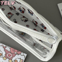 ราคา TELV Sanrio กล่องดินสอโปร่งแสงลายการ์ตูนน่ารักเฮลโลคิตตี้กระเป๋าเก็บของความจุมากอุปกรณ์เครื่องเขียนกระเป๋าเครื่องสำอางของขวัญ (22569287648)