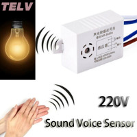 ราคา TELV 220V Voice SENSOR SWITCH Indoor Intelligent Auto ON OFF Light SWITCH Detector (22569732052)