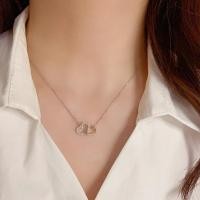 ราคา พร้อมส่ง สร้อยคอ โช้กเกอร์ แต่งจี้หัวใจคู่แต่งเพชร 2 สี ทองและเงิน สไตล์มินิมอล สําหรับผู้หญิง (22407589351)