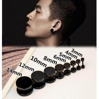 ราคา ต่างหู ตุ้มหู จิว ต่างหูผู้ชาย Black Gothic Barbell Earring Fashion Stainless Steel Round Plain Men Stud Earring Jewelry 8 Styles Drop Shipping 1 ข้าง (449415286)