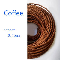 ราคา 2 Core 3 Core 0 75mm Vintage Woven Textile Electrical Wire Retro Color Twist Braided Flex Power Cable Edison Electric Lamp Cord (21093744391)