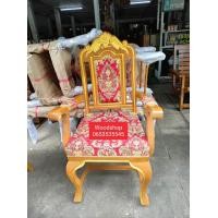 ราคา เก้าอี้หลุยส์เก้าอี้รับรองแขกเก้าอี้งานพิธี ไม้สัก หัวมงกุฎหุ้มเบาะสีแดง (22870944103)
