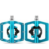 ราคา Rockbros Professional Lock Pedal Flat Tread Aluminum Alloy Locking Pedal SPD System Sealed Bearing Bike Bicycle Accessories (14807360985)