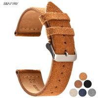 ราคา BEAFIRY Watch Band 18mm 20mm 22mm Suede Calfskin Leather Strap Watchband for fossil Men Women Brown Black Grey White Blue (14132272127)