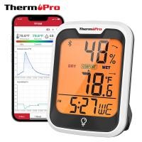 ราคา เครื่องวัดอุณหภูมิและความชื้นภายในและนอกบ้านแบบดิจิตอล ThermoPro TP 358 Indoor Outdoor Digital Hygrometer Thermometer ThermoPro TP358 เชื่อม Bluetoothได้ อ่านง่าย (19688242833)