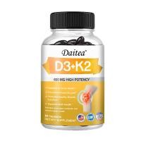 ราคา DAITEA อาหารเสริมวิตามิน D3 K2 600 มก สนับสนุนสุขภาพกระดูกและข้อและส่งเสริมสุขภาพหัวใจและหลอดเลือดและภูมิคุ้มกัน 120 แคปซูล (23067551604)
