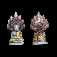 ราคา หลวงพ่อเงินปางนาคปกเนื้อโลหะสามกษัตริย์ตอกลายดอกพิกุล (12745316254)