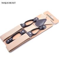 ราคา Suspendersสำหรับผู้ชายหนังตัด6คลิปปุ่มยืดหยุ่นTuxedo YกลับMensสายเอี๊ยมแฟชั่นกางเกงวงเล็บสีดำ (4923124045)