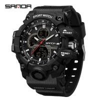 ราคา Sanda นาฬิกาทหารสำหรับผู้ชาย นาฬิกาข้อมือดิจิทัลกันน้ำ50เมตรนาฬิกาควอตซ์ LED นาฬิกากีฬาชายนาฬิกาใหญ่ผู้ชาย relogios masculino (23053740903)