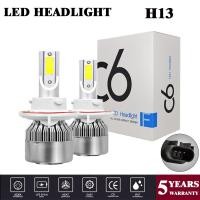ราคา 2ชิ้น 1คู่ หลอดไฟหน้า ขั้ว C6 LED headlight cob h4 ขั้วตรงรุ่น ไฟสูง ไฟต่ำขั้ว C6 ไฟหน้ารถยนต์ C6 LED แสงสีขาว H1 H3 H4 H7 H11 H13 9004 9005 9006 9007 36W 6000K 3800 lumen (10165589574)