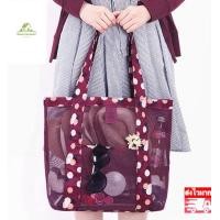 ราคา GP00030 กระเป๋าใส่ของ กระเป๋าแฟชั่น กระเป๋าtote ผ้าตาข่าย พร้อมสายสะพายไหล่ รุ่น beach net bag สีฟ้า Fashion bag Tote bag Beach net bag (656600174)